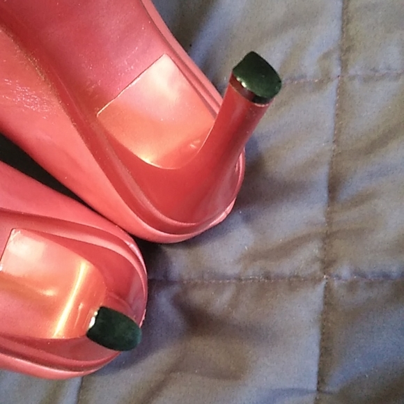 Carlos Santana Red Prestige Peep Toe Heels 9 M - Picture 8 of 9